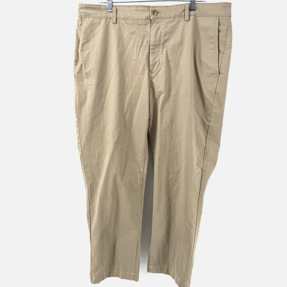 Jos A Bank Mens Khaki Tailored Fit Straight Leg Dress Pants 40 x30 Tan - Picture 1 of 11